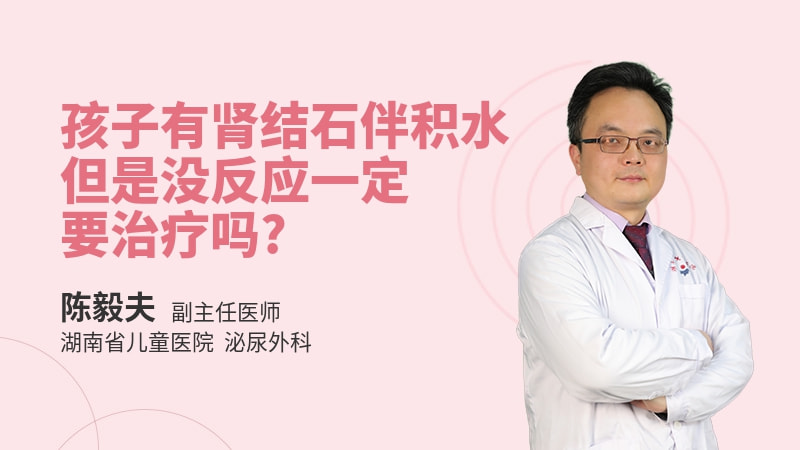 孩子有肾结石伴积水但是没反应一定要治疗吗